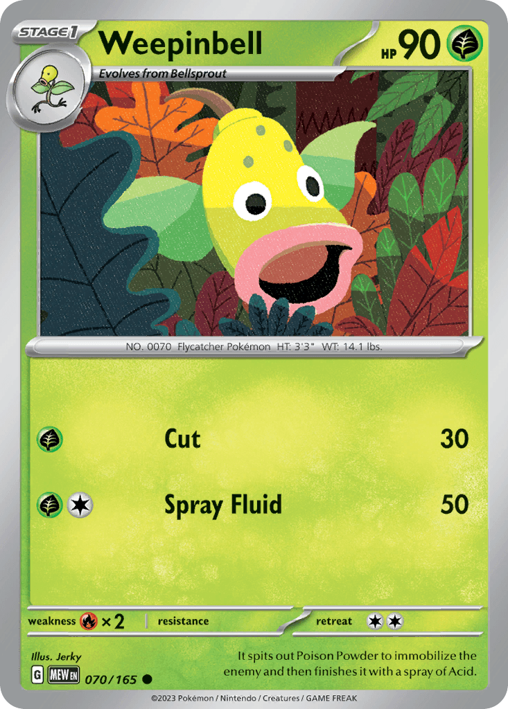 Weepinbell, kortbilde fra pokemontcg.io