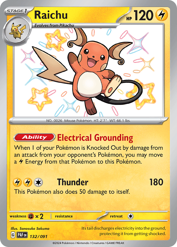 Raichu, kortbilde fra pokemontcg.io