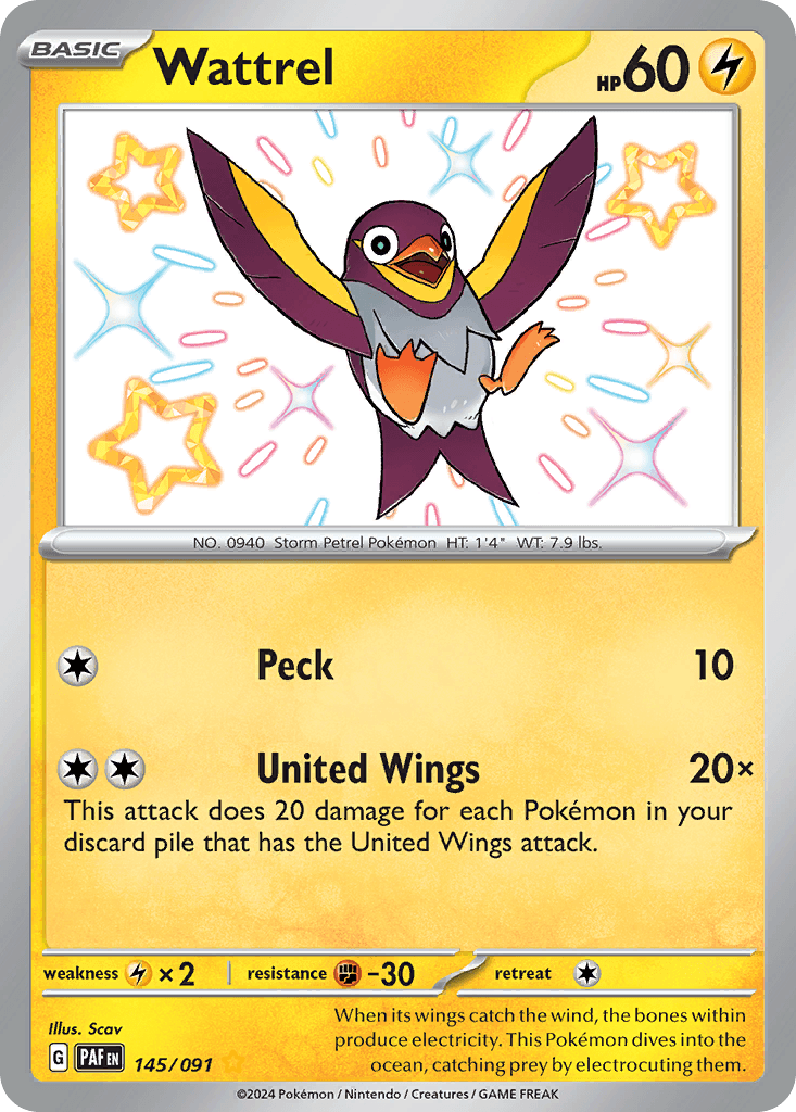 Wattrel, kortbilde fra pokemontcg.io