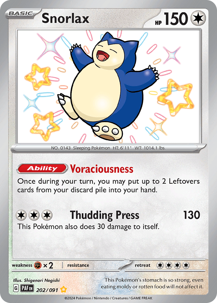 Snorlax, kortbilde fra pokemontcg.io
