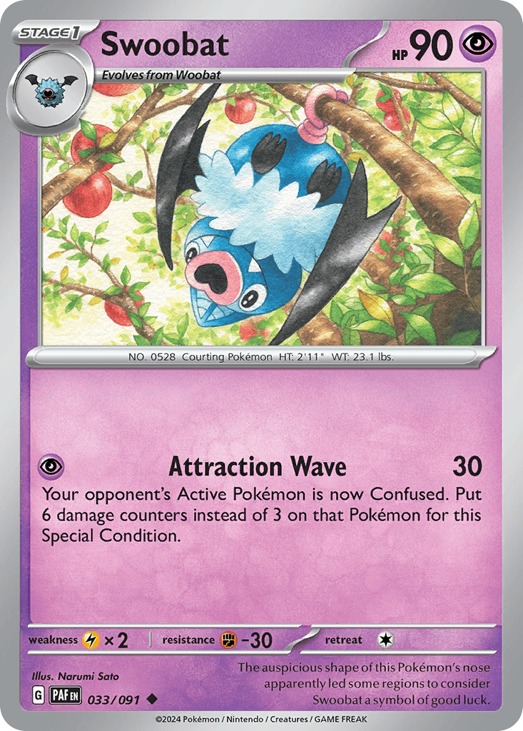 Swoobat, kortbilde fra pokemontcg.io
