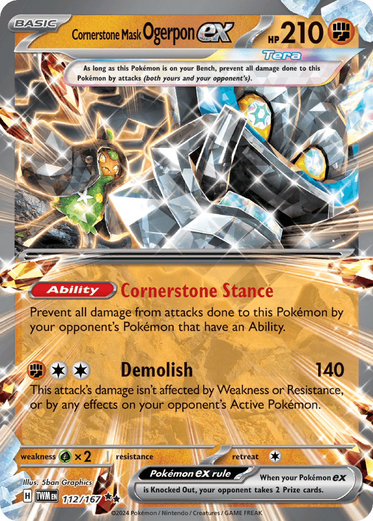 Cornerstone Mask Ogerpon ex, kortbilde fra pokemontcg.io