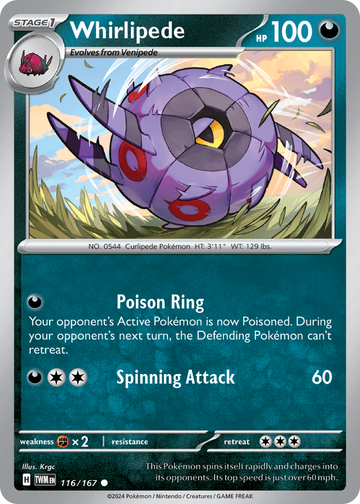 Whirlipede, kortbilde fra pokemontcg.io