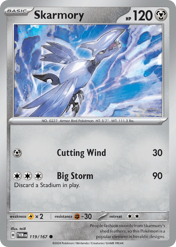 Skarmory, kortbilde fra pokemontcg.io
