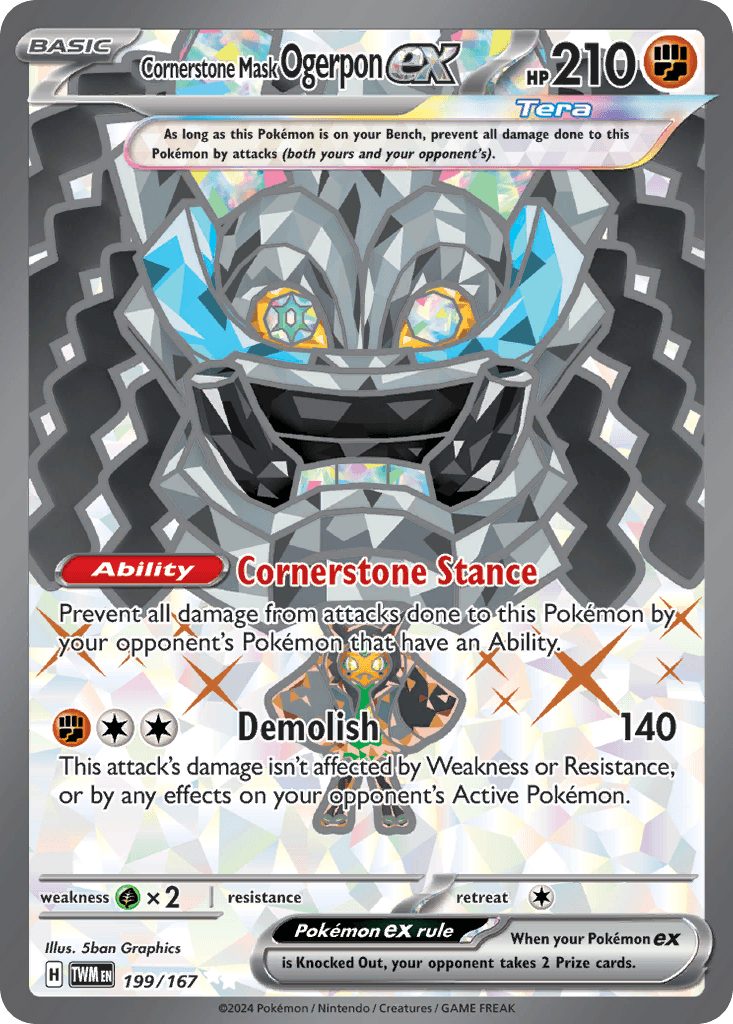 Cornerstone Mask Ogerpon ex, kortbilde fra pokemontcg.io