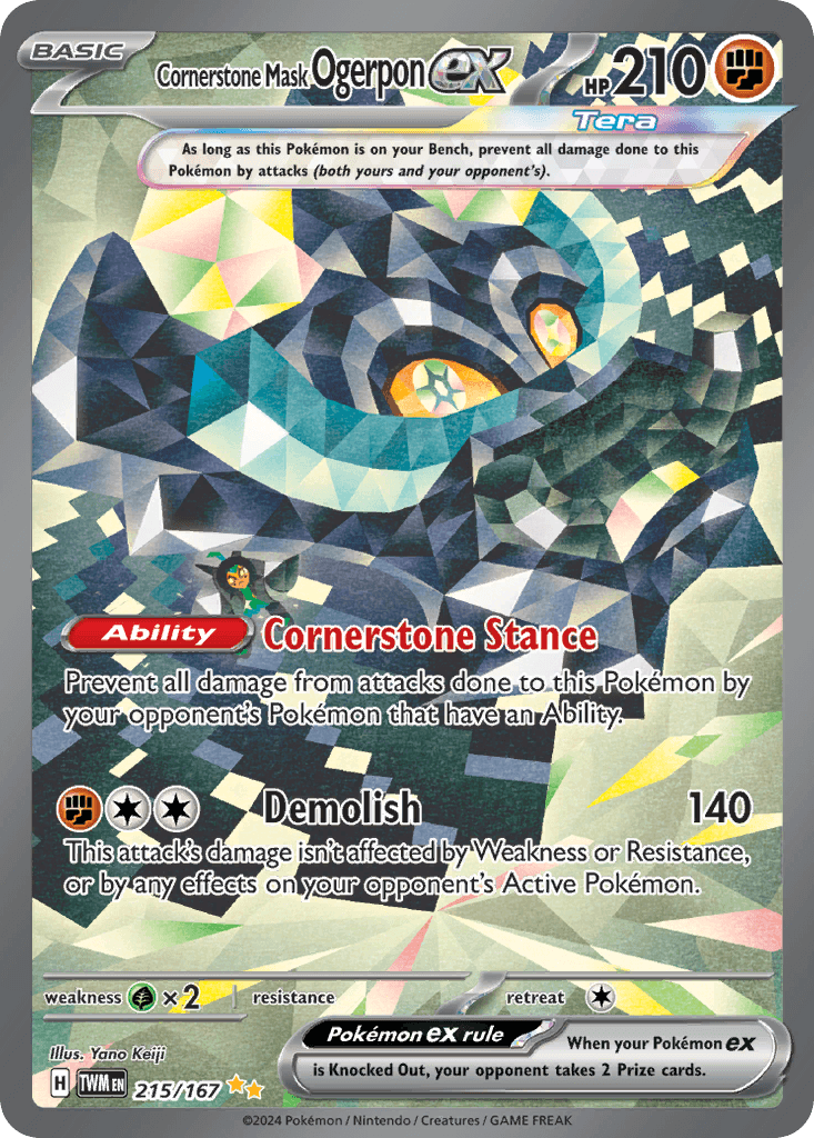 Cornerstone Mask Ogerpon ex, kortbilde fra pokemontcg.io