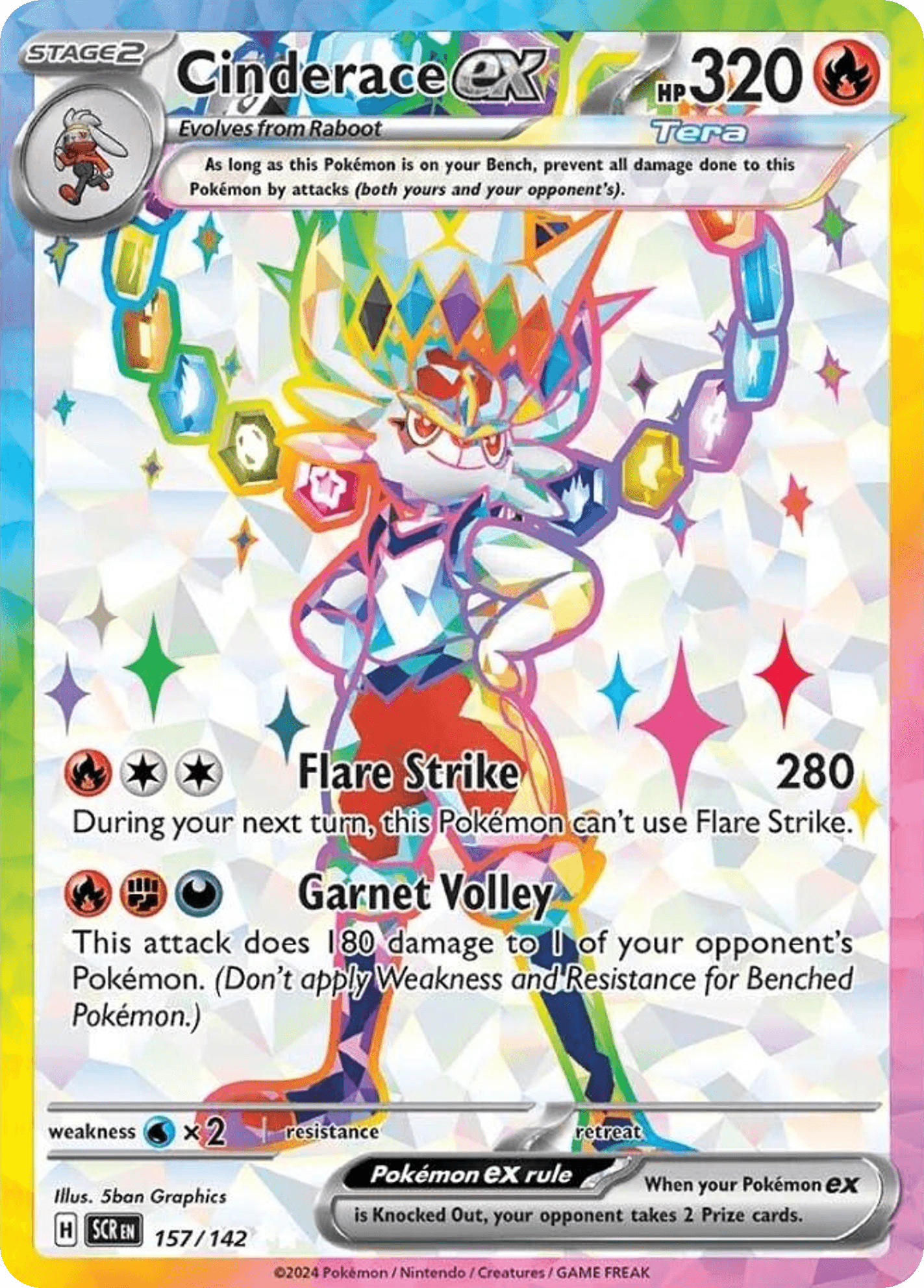 Cinderace ex, kortbilde fra pokemontcg.io