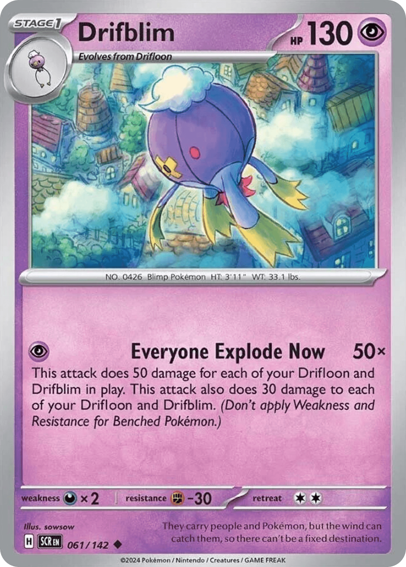 Drifblim, kortbilde fra pokemontcg.io