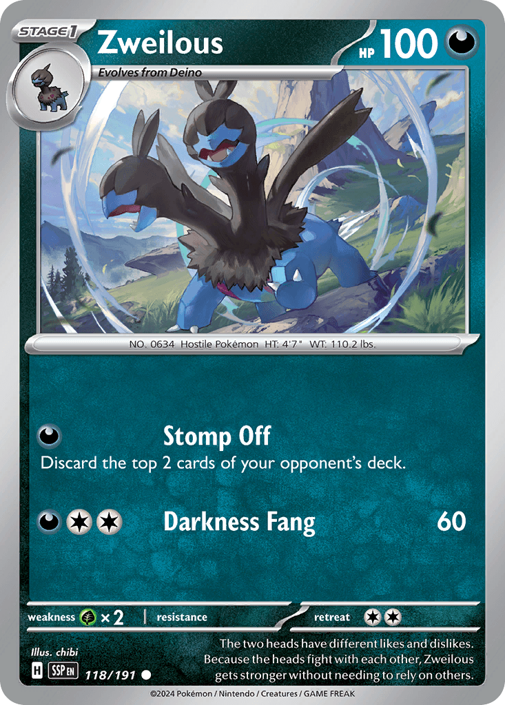 Zweilous, kortbilde fra pokemontcg.io