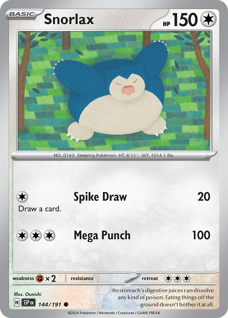 Snorlax, kortbilde fra pokemontcg.io