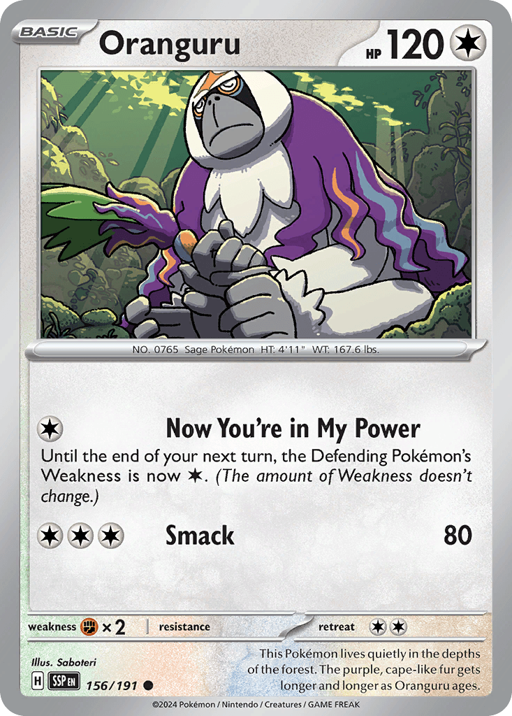 Oranguru, kortbilde fra pokemontcg.io