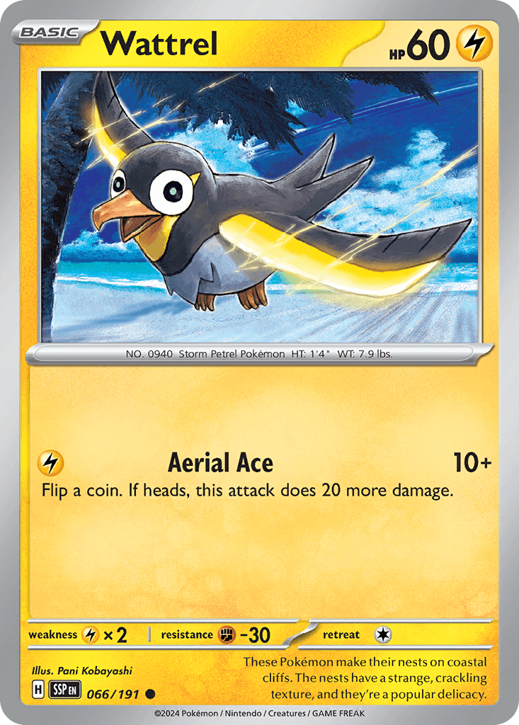 Wattrel, kortbilde fra pokemontcg.io