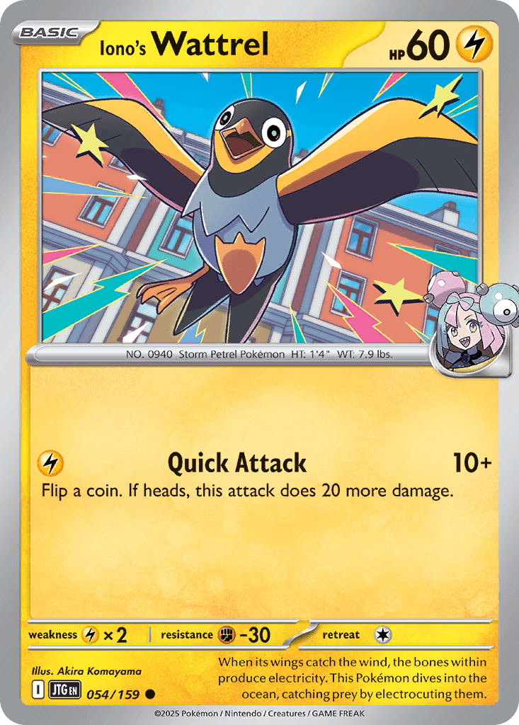 Iono's Wattrel, kortbilde fra pokemontcg.io