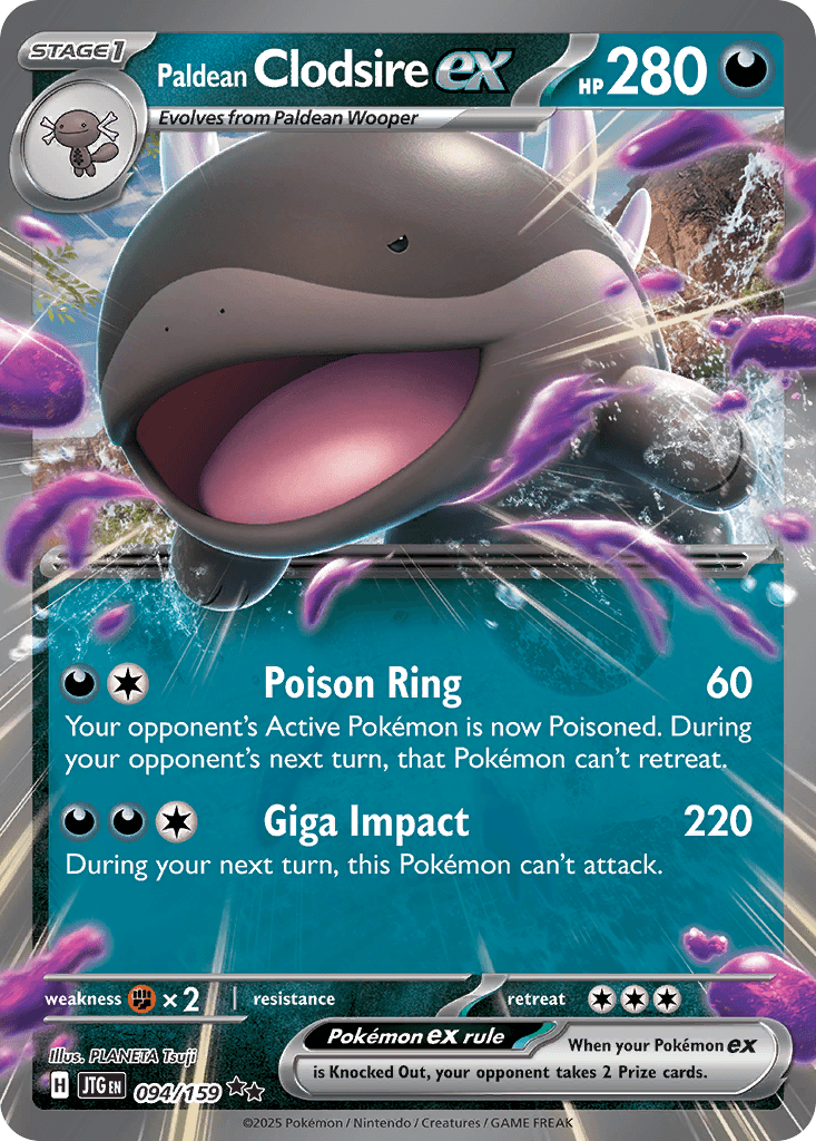Paldean Clodsire ex, kortbilde fra pokemontcg.io