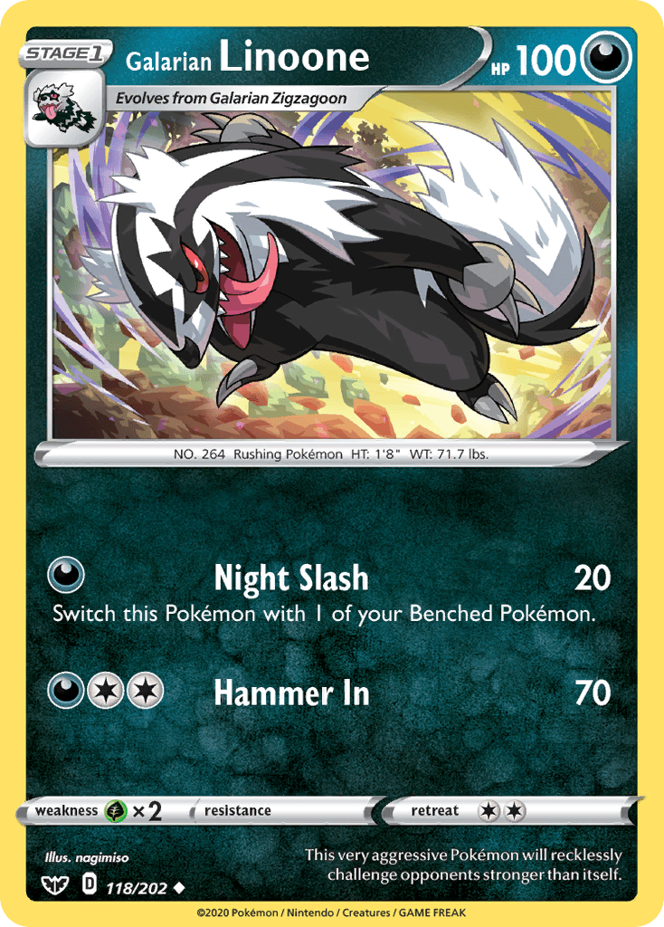 Galarian Linoone, kortbilde fra pokemontcg.io