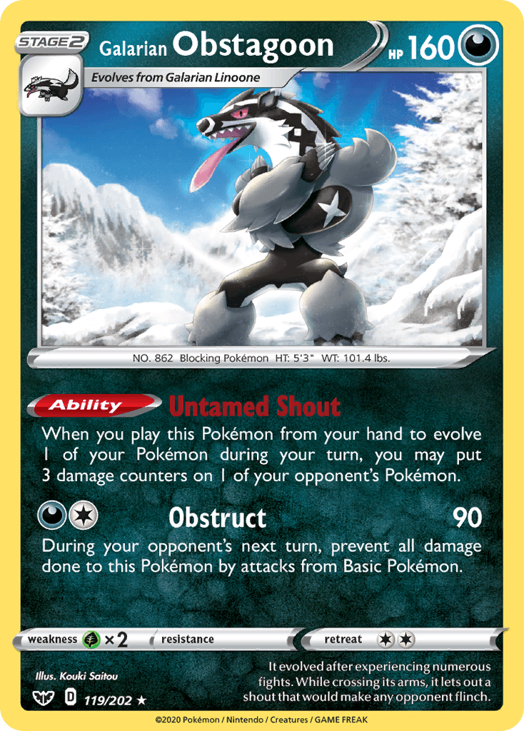 Galarian Obstagoon, kortbilde fra pokemontcg.io