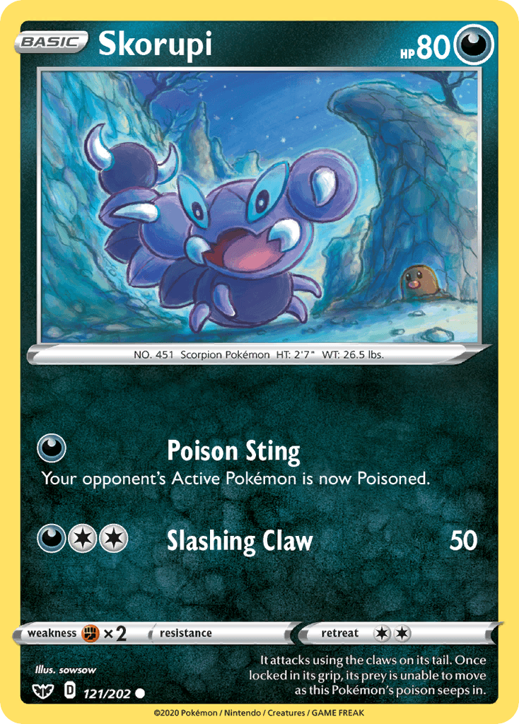 Skorupi, kortbilde fra pokemontcg.io