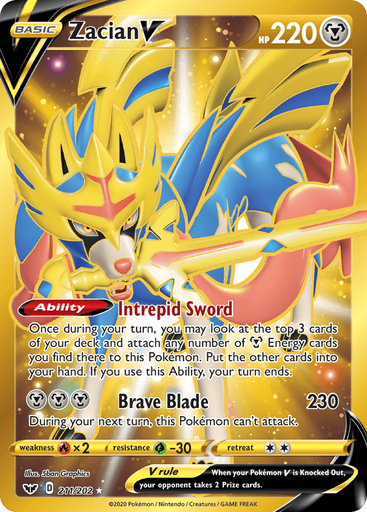 Zacian V, kortbilde fra pokemontcg.io