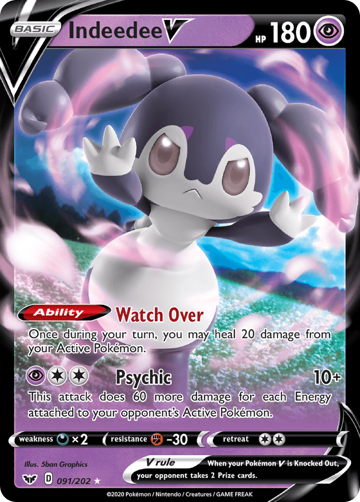 Indeedee V, kortbilde fra pokemontcg.io
