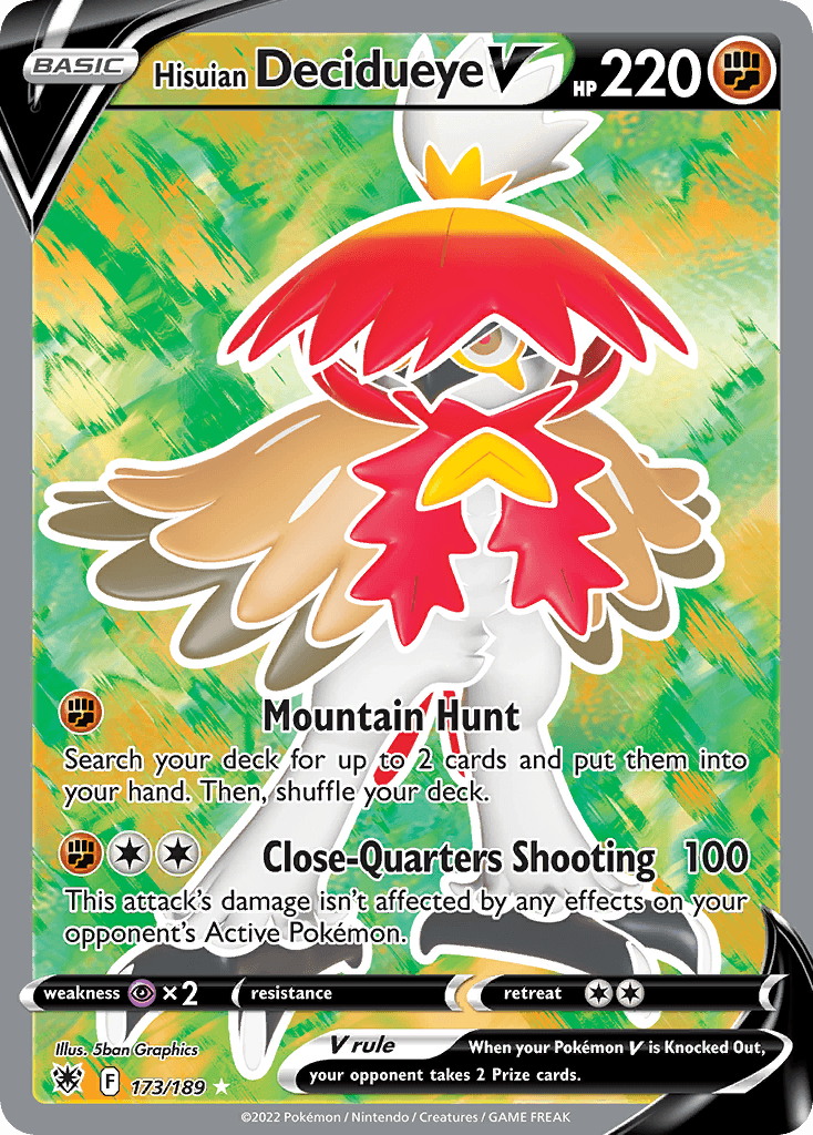 Hisuian Decidueye V, kortbilde fra pokemontcg.io