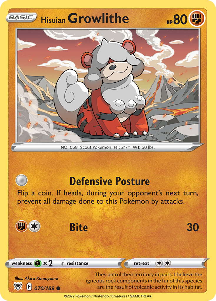 Hisuian Growlithe, kortbilde fra pokemontcg.io