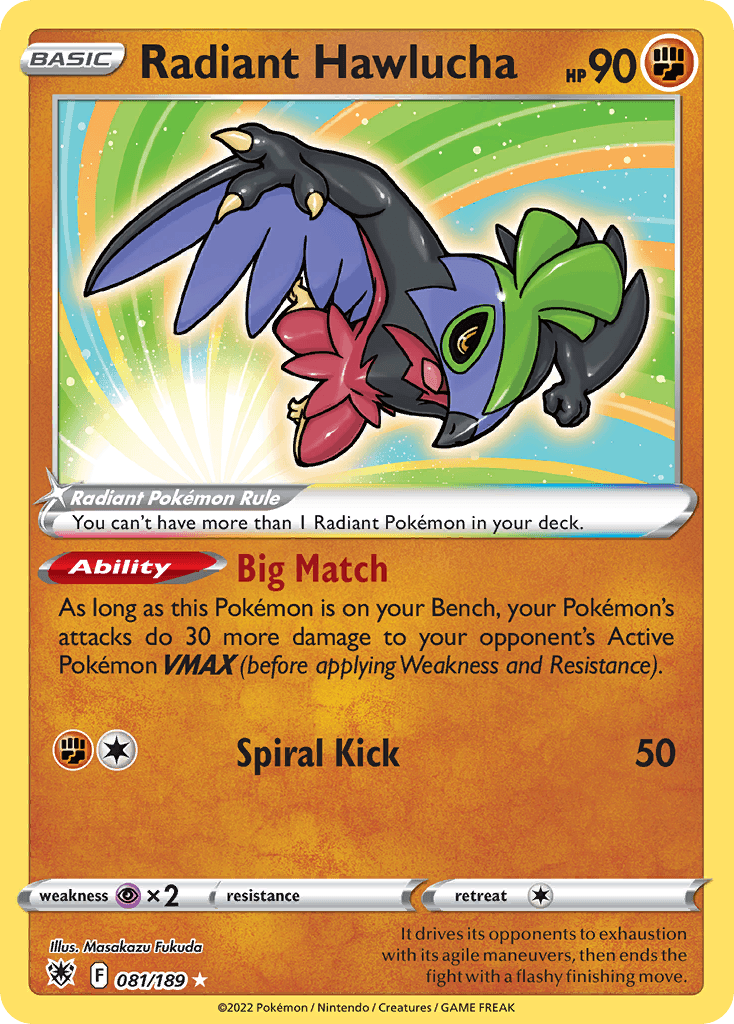 Radiant Hawlucha, kortbilde fra pokemontcg.io