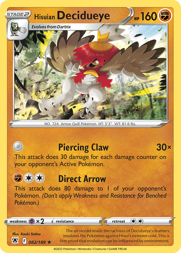 Hisuian Decidueye, kortbilde fra pokemontcg.io
