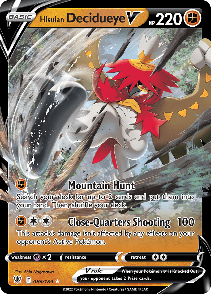 Hisuian Decidueye V, kortbilde fra pokemontcg.io