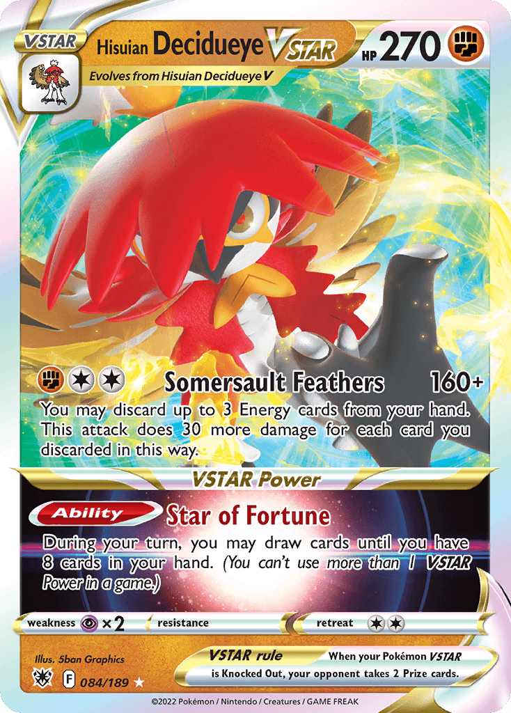Hisuian Decidueye VSTAR, kortbilde fra pokemontcg.io