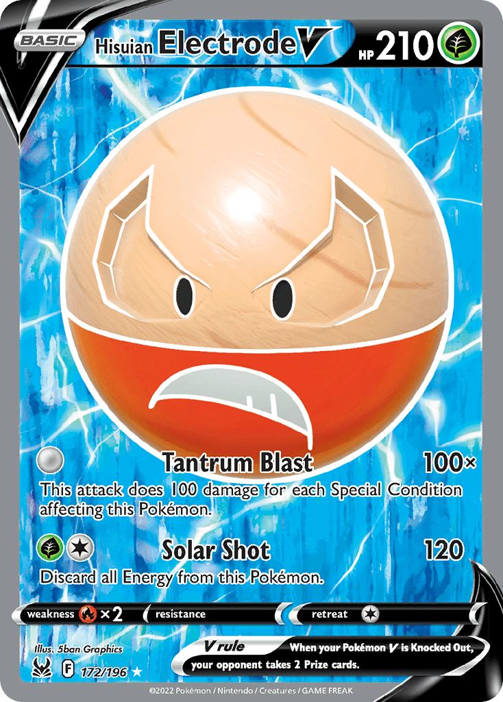 Hisuian Electrode V, kortbilde fra pokemontcg.io