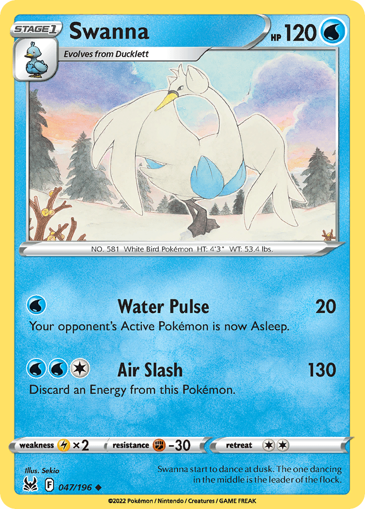 Swanna, kortbilde fra pokemontcg.io