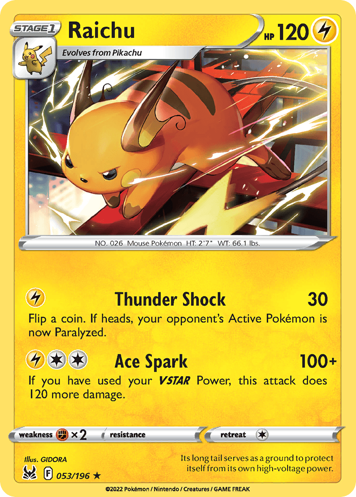 Raichu, kortbilde fra pokemontcg.io
