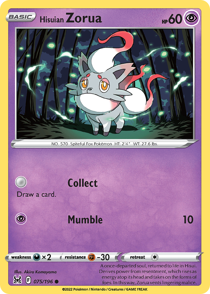 Hisuian Zorua, kortbilde fra pokemontcg.io