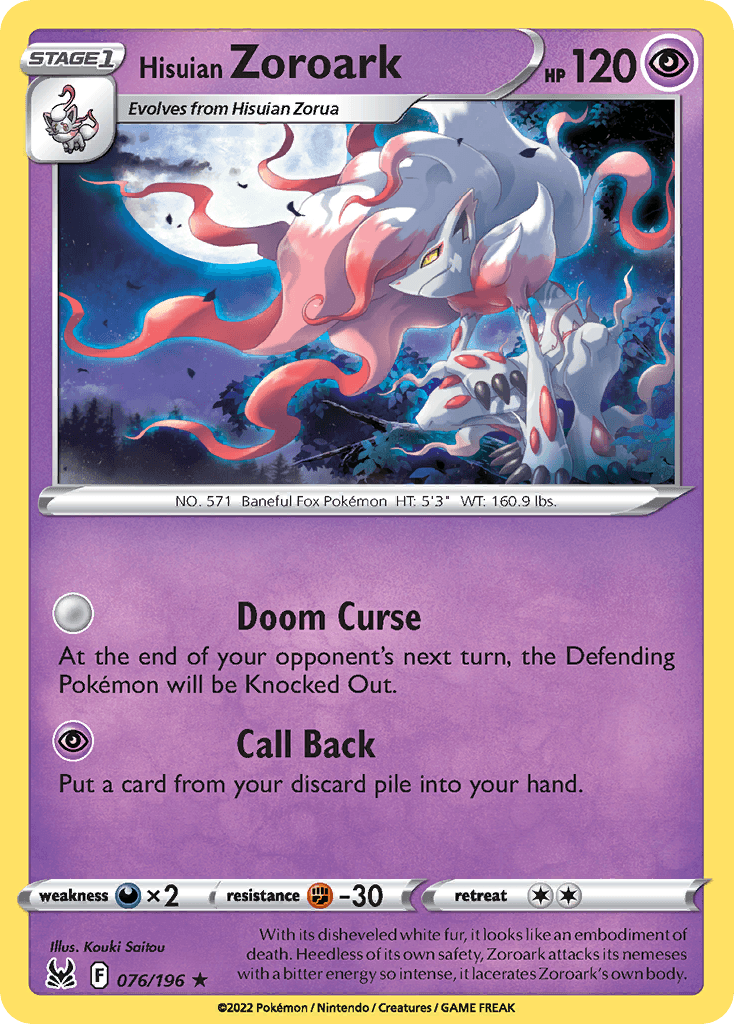 Hisuian Zoroark, kortbilde fra pokemontcg.io