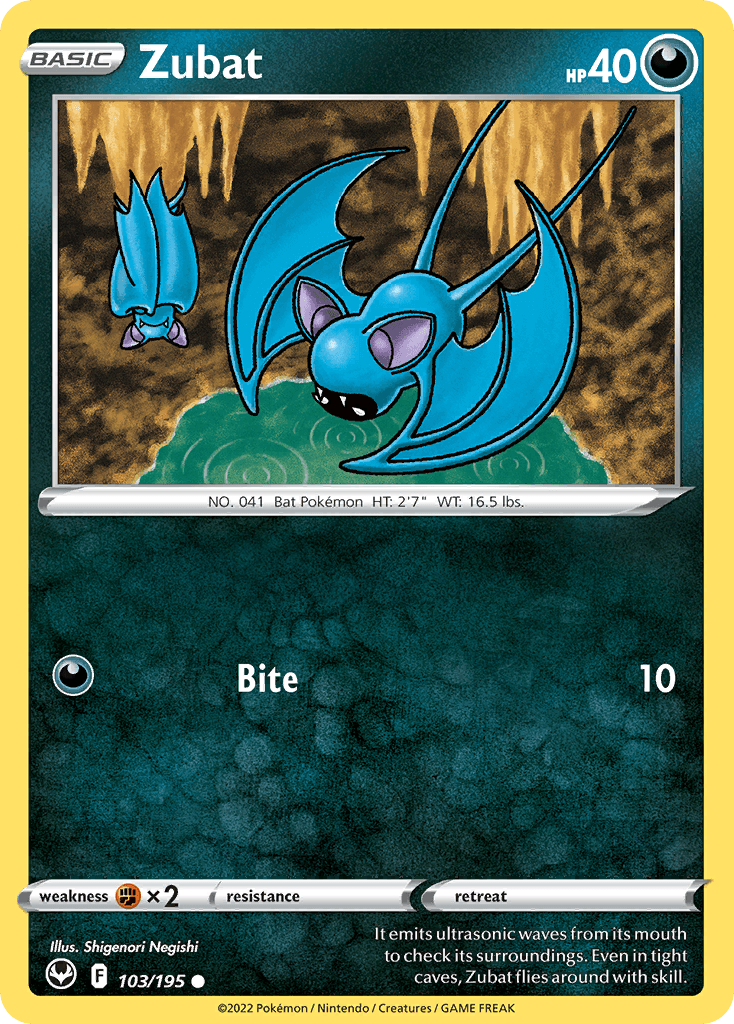 Zubat, kortbilde fra pokemontcg.io