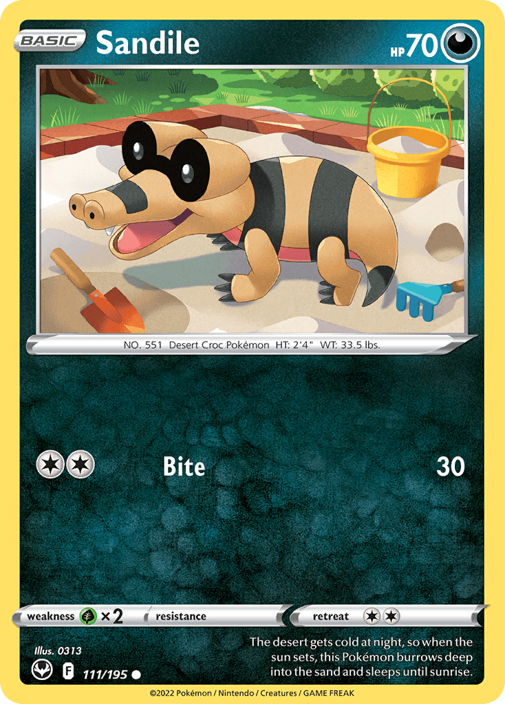 Sandile, kortbilde fra pokemontcg.io