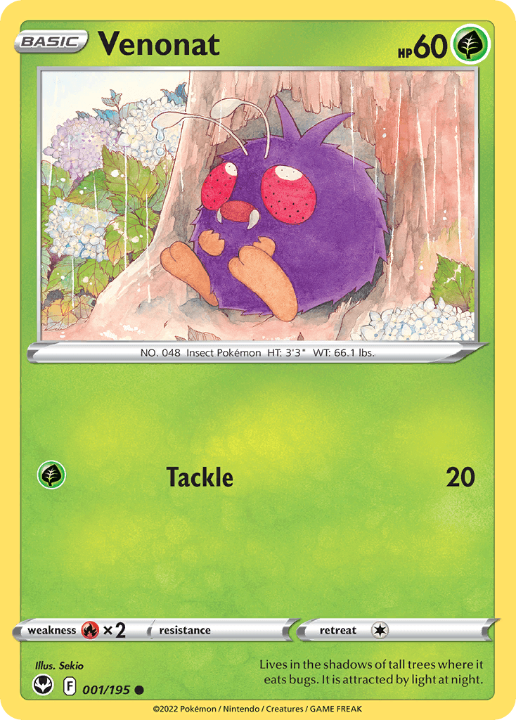 Venonat, kortbilde fra pokemontcg.io