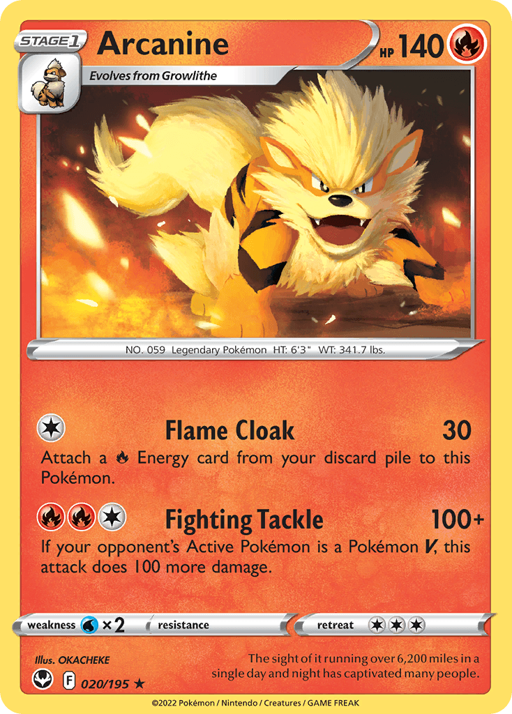 Arcanine, kortbilde fra pokemontcg.io