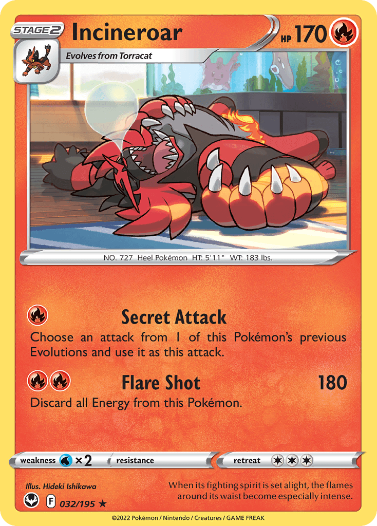 Incineroar, kortbilde fra pokemontcg.io