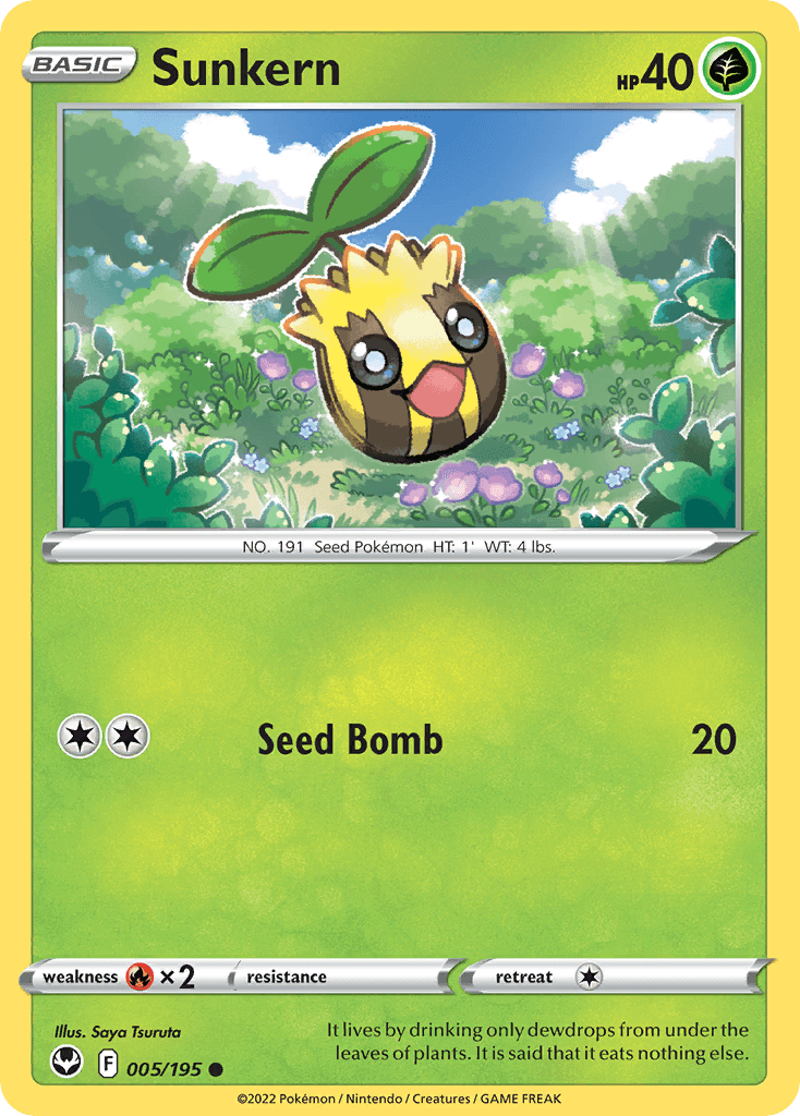 Sunkern, kortbilde fra pokemontcg.io
