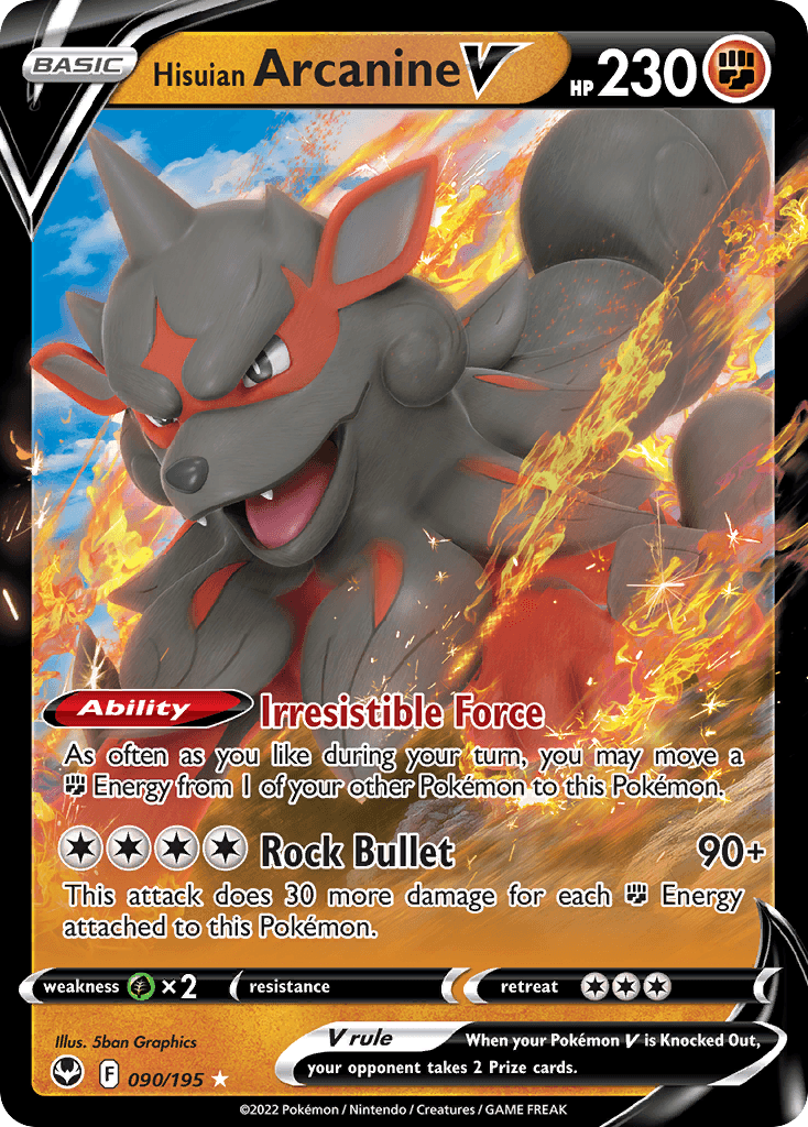 Hisuian Arcanine V, kortbilde fra pokemontcg.io