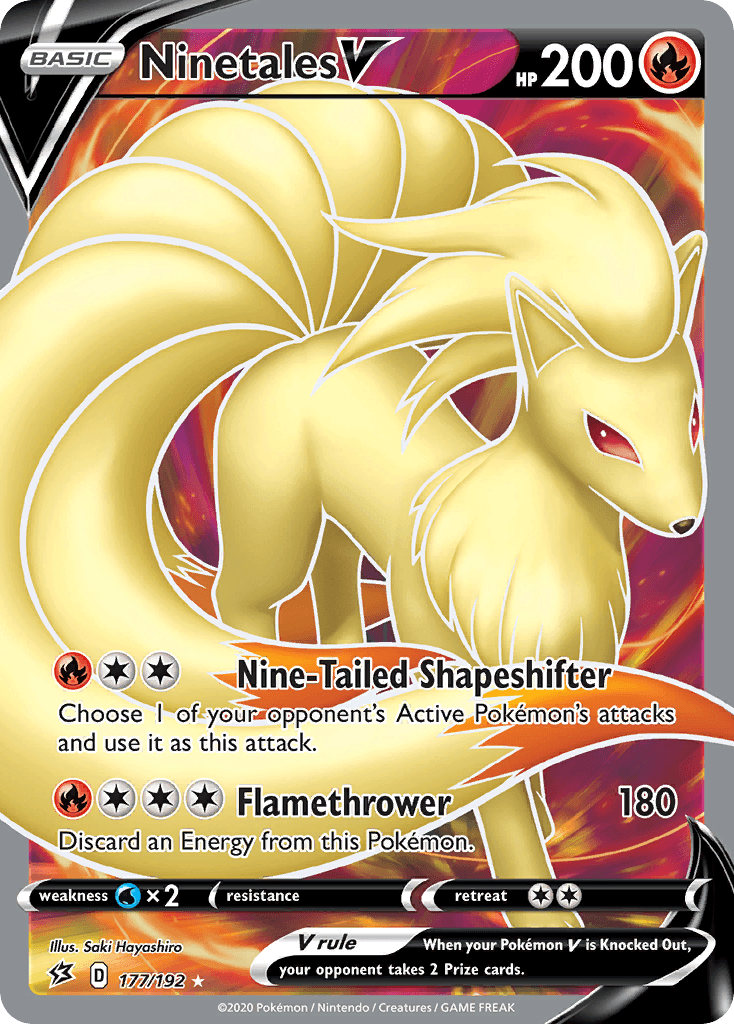 Ninetales V, kortbilde fra pokemontcg.io