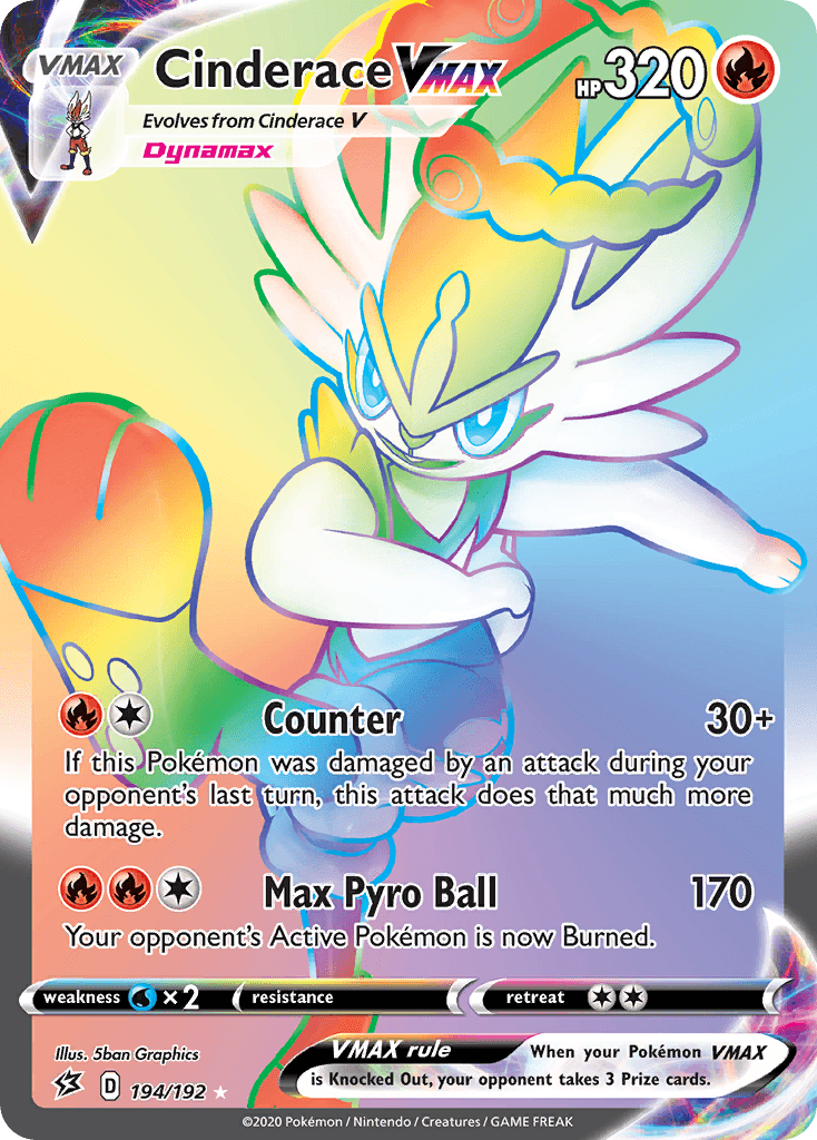 Cinderace VMAX, kortbilde fra pokemontcg.io