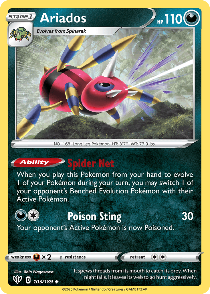 Ariados, kortbilde fra pokemontcg.io