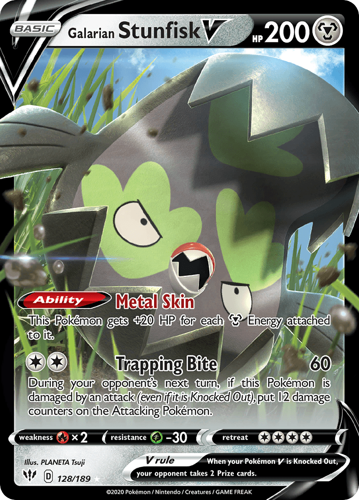 Galarian Stunfisk V, kortbilde fra pokemontcg.io