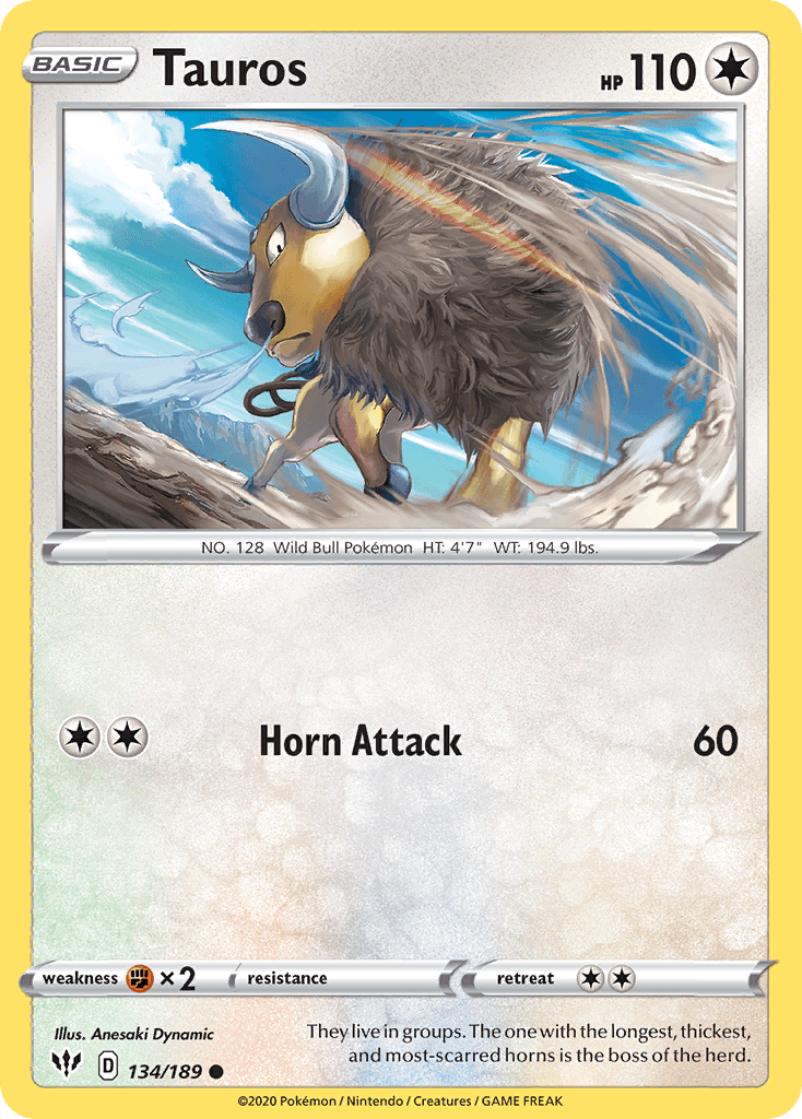 Tauros, kortbilde fra pokemontcg.io