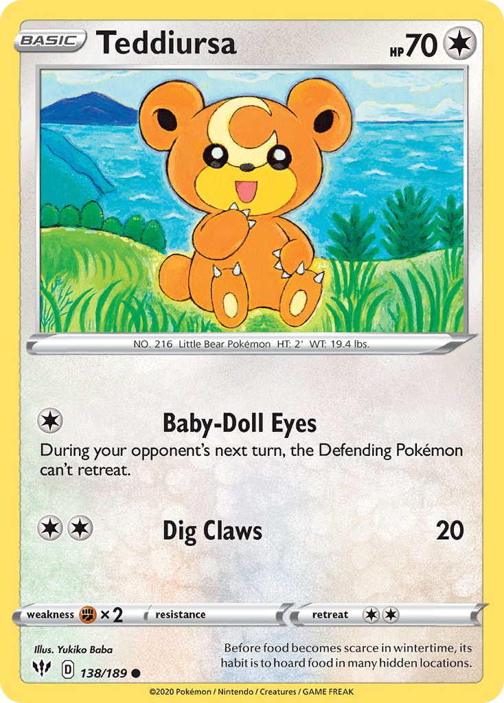 Teddiursa, kortbilde fra pokemontcg.io