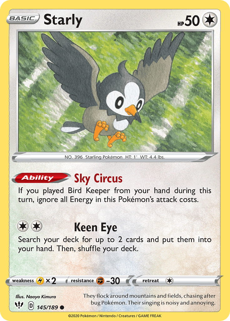Starly, kortbilde fra pokemontcg.io