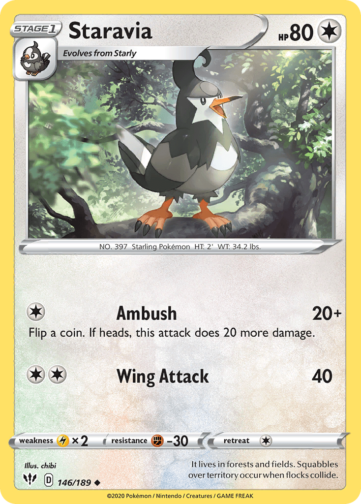 Staravia, kortbilde fra pokemontcg.io