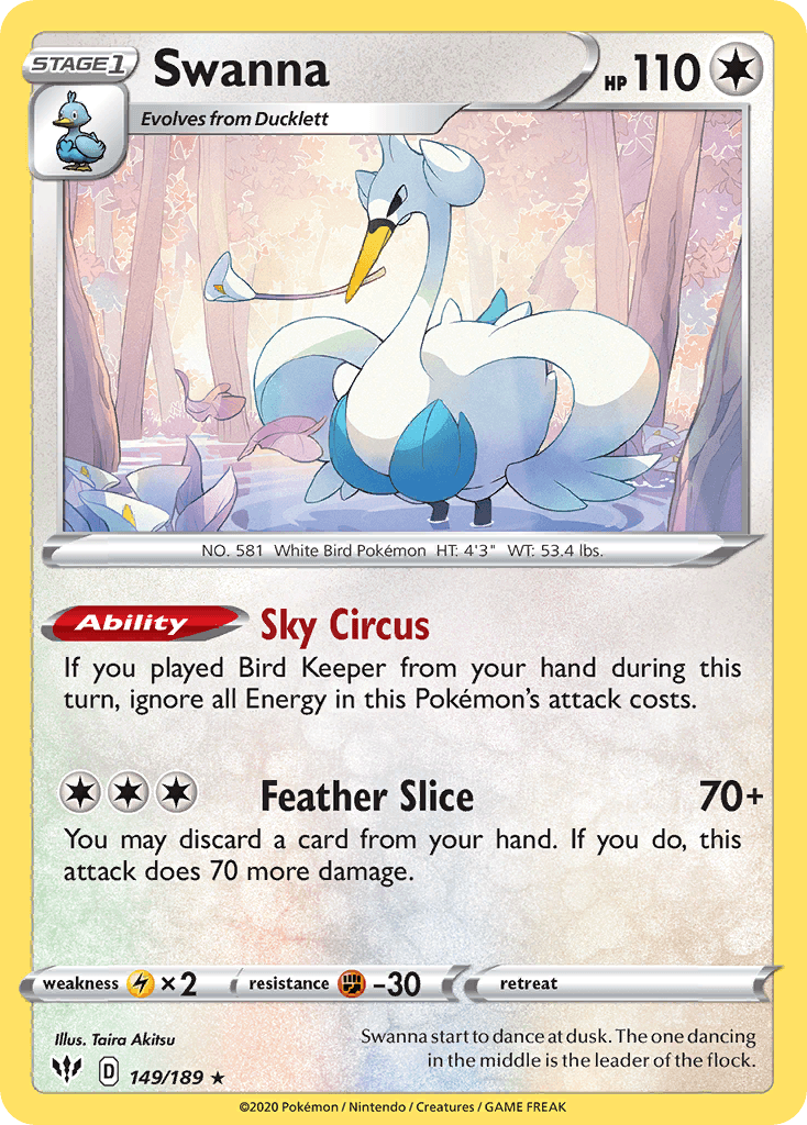 Swanna, kortbilde fra pokemontcg.io